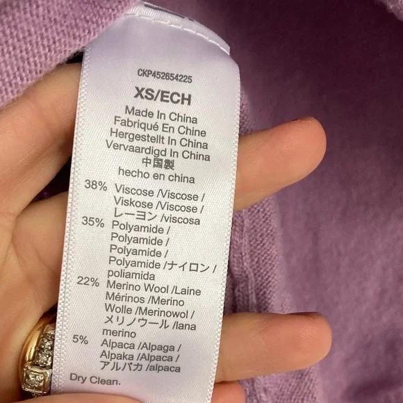 Madewell Ashbury Lavender Mockneck Long Sleeve Pullover Sweater XS - Picture 4 of 7